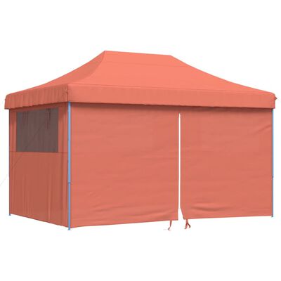 vidaXL Tenda p/ festas pop-up dobrável 4 paredes laterais terracotta