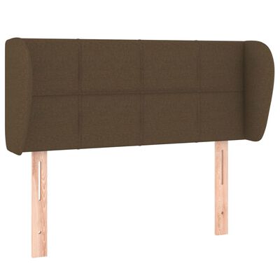 vidaXL Cabeceira de cama c/ abas tecido 93x23x78/88 cm castanho-escuro