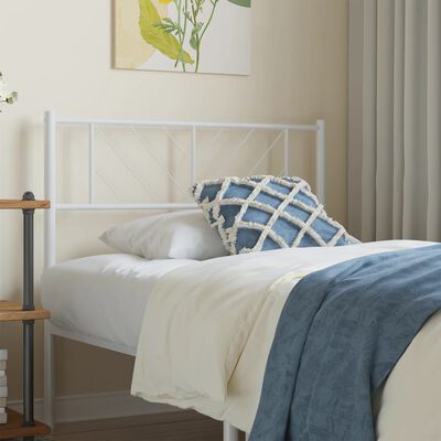 vidaXL Cabeceira de cama 90 cm metal branco