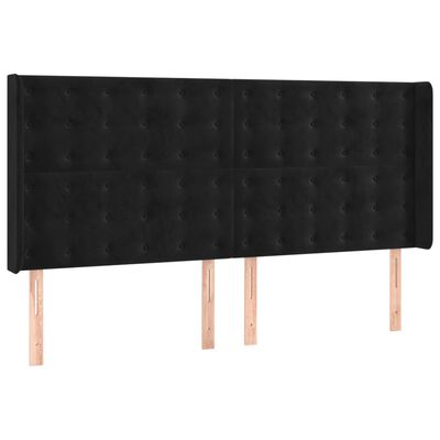 vidaXL Cama box spring c/ colchão/LED 160x200 cm veludo preto