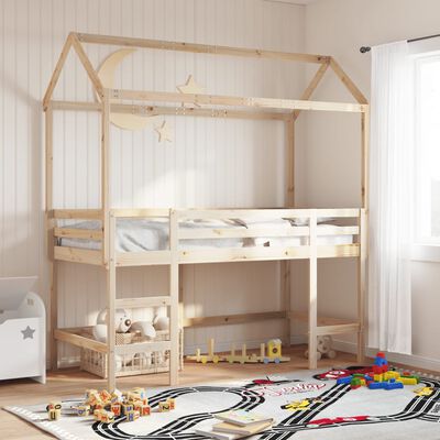 vidaXL Telhado de cama infantil 207x80,5x151,5 cm madeira pinho maciça