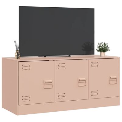 vidaXL Móvel de TV 99x39x44 aço rosa