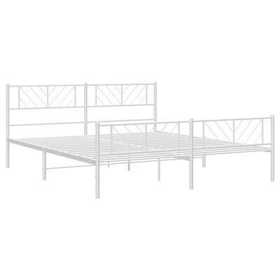 vidaXL Estrutura de cama com cabeceira e pés 193x203 cm metal branco