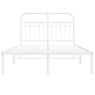 vidaXL Estrutura de cama com cabeceira 120x190 cm metal branco