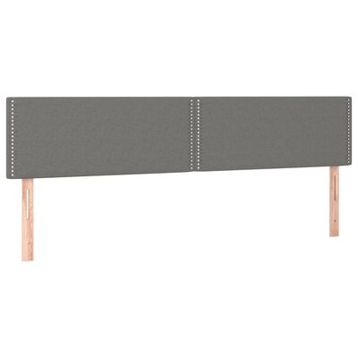 vidaXL Cabeceira de cama c/luzes LED tecido 160x5x78/88cm cinza-escuro