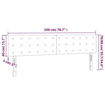 vidaXL Cabeceira de cama 2 pcs couro artificial 100x5x78/88 cm preto