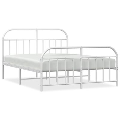 vidaXL Estrutura de cama com cabeceira e pés 180x200 cm metal branco