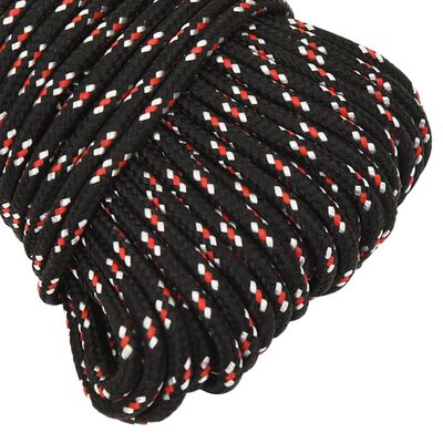 vidaXL Corda de barco 3 mm 25 m polipropileno preto