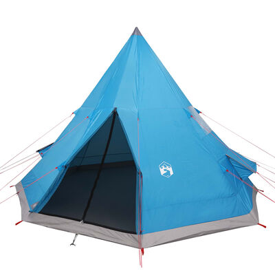 vidaXL Tenda de campismo tipi para 4 pessoas impermeável azul