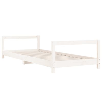 vidaXL Estrutura de cama infantil 90x190 cm pinho maciço branco