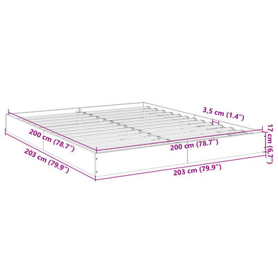 vidaXL Estrutura de cama 200x200 cm derivados madeira carvalho sonoma