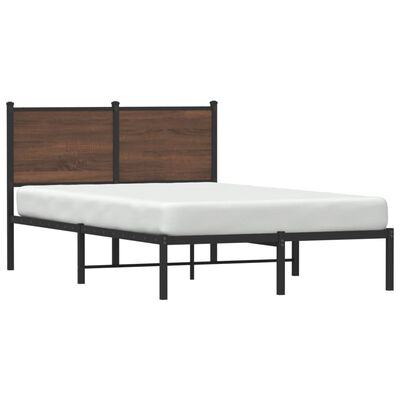 vidaXL Estrutura de cama sem colchão 120x200cm metal carvalho castanho