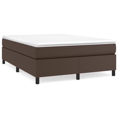 vidaXL Estrutura de cama 140x200cm couro artificial castanho