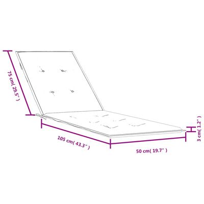 vidaXL Almofadão para cadeira terraço (75+105)x50x3cm mesclado tecido