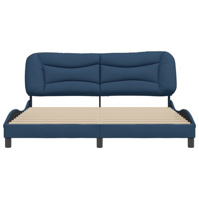 vidaXL Estrutura de cama sem colchão 180x200 cm tecido azul