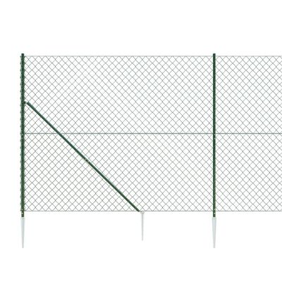 vidaXL Cerca de arame com estacas de fixação 1,4x10 m verde