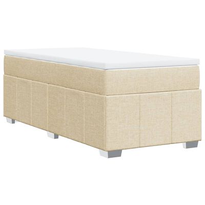 vidaXL Cama com molas/colchão 80x200 cm tecido cor crème