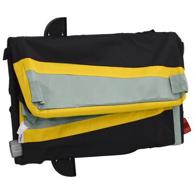 vidaXL Reboque para bicicleta 30 kg ferro preto e amarelo