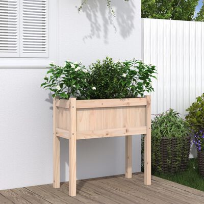 vidaXL Vaso/floreira de jardim com pernas 70x31x70 cm pinho maciço