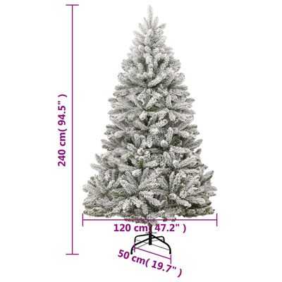 vidaXL Árvore Natal artificial articulada c/ 300 luzes LED+bolas 240cm