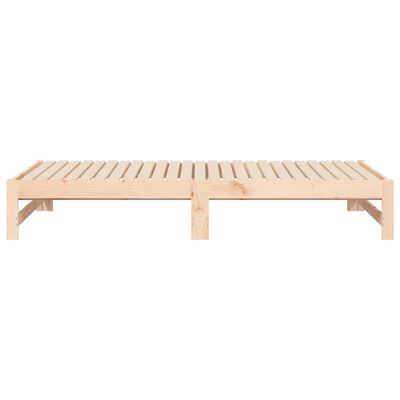 vidaXL Sofá-cama de puxar 2x(75x190) cm madeira de pinho maciça