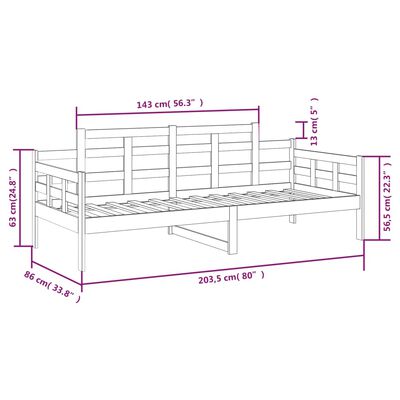 vidaXL Sofá-cama 80x200 cm madeira de pinho maciça branco