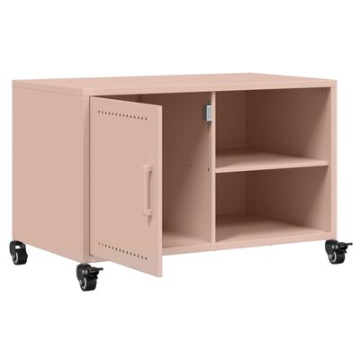 vidaXL Móvel de TV 68x39x43,5 cm aço rosa