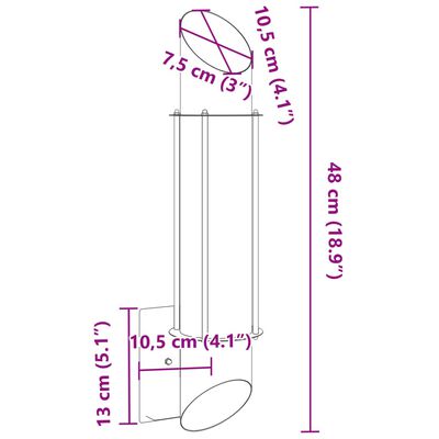 vidaXL Candeeiro de parede para exterior aço inoxidável preto