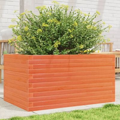 vidaXL Vaso/floreira de jardim 90x60x46 cm pinho maciço castanho-mel