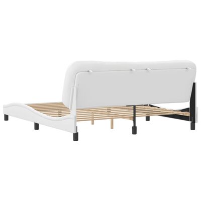 vidaXL Estrutura cama c/ cabeceira 180x200 cm couro artificial branco