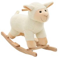 vidaXL Animal de baloiçar ovelha em pelúcia 78x34x58 cm branco