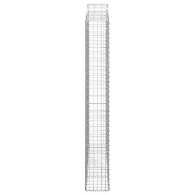 vidaXL Cestos gabião arqueados 2pcs 200x30x220/240cm ferro galvanizado