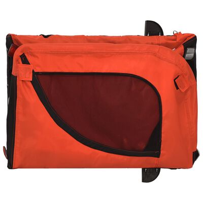 vidaXL Reboque bicicleta p/ animais tecido oxford/ferro laranja/preto