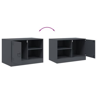 vidaXL Móveis de TV 2 pcs 67x39x44 cm aço antracite