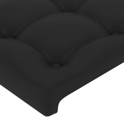 vidaXL Cabeceira de cama 2 pcs couro artificial 100x5x78/88 cm preto