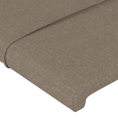 vidaXL Cabeceira cama abas tecido 147x23x118/128 cm cinza-acastanhado