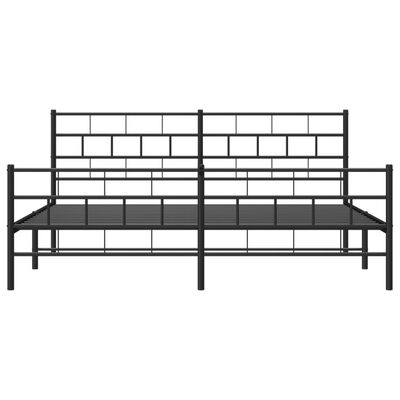 vidaXL Estrutura de cama com cabeceira e pés 183x213 cm metal preto