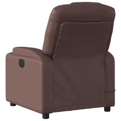 vidaXL Poltrona de massagens reclinável couro artificial castanho