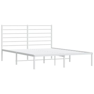 vidaXL Estrutura de cama com cabeceira 140x190 cm metal branco