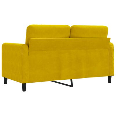 vidaXL Sofá de 2 lugares veludo 120 cm amarelo