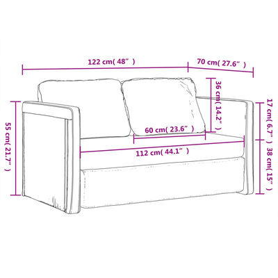 vidaXL Sofá-cama sem pés 122x204x55 cm veludo amarelo-escuro