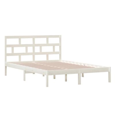 vidaXL Estrutura de cama 140x200 cm madeira de pinho maciça branco