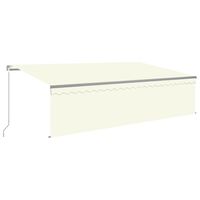 vidaXL Toldo retrátil manual com estore 5x3 m cor creme