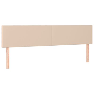 vidaXL Cabeceira cama c/ LED couro artificial 180x5x78/88cm cappuccino