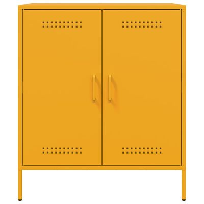 vidaXL Aparador 68x39x79 cm aço amarelo mostarda