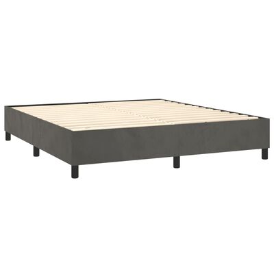 vidaXL Cama com molas/colchão 180x200 cm veludo cinzento-escuro