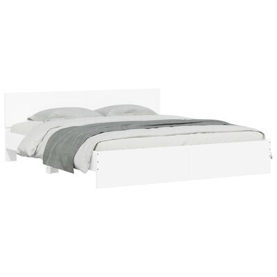 vidaXL Estrutura de cama com cabeceira 160x200 cm branco