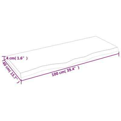 vidaXL Prateleira de parede 100x40x(2-4) cm carvalho tratado castanho