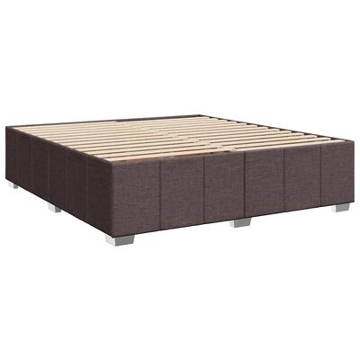 vidaXL Cama com molas/colchão 200x200 cm tecido castanho-escuro