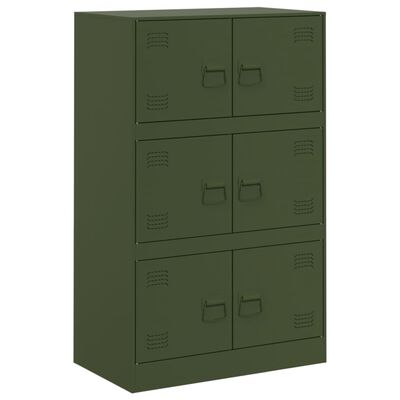 vidaXL Aparador 67x39x107 cm aço verde azeitona